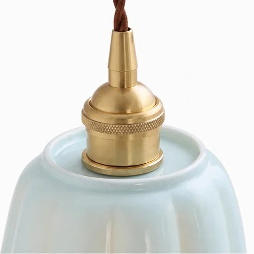 Ceramic Petal Pendant Lamp — scalloped ceramic pendant shade