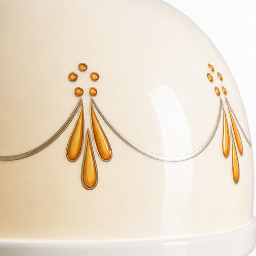 Floral Ceramic Shade Pendant Lamp — patterned ceramic pendant shade