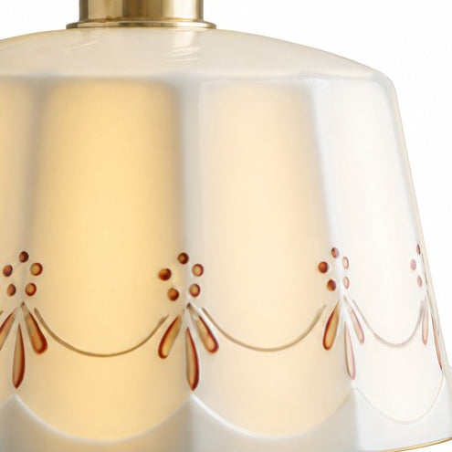 Floral Ceramic Shade Pendant Lamp — patterned ceramic pendant shade