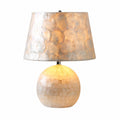 Capiz Drum-Shade Table Lamp — Modern Drum Shade Capiz Table Light