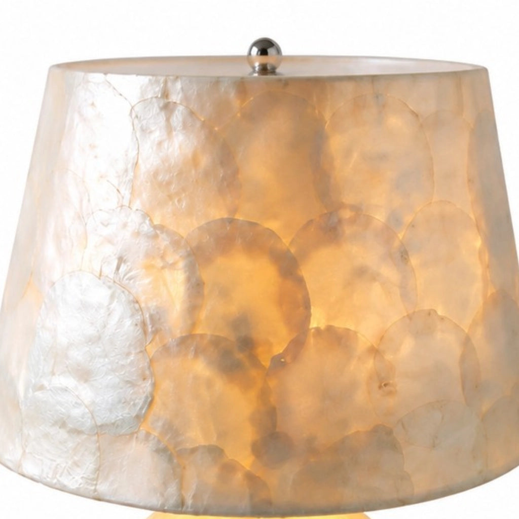 Capiz Drum-Shade Table Lamp — Modern Drum Shade Capiz Table Light