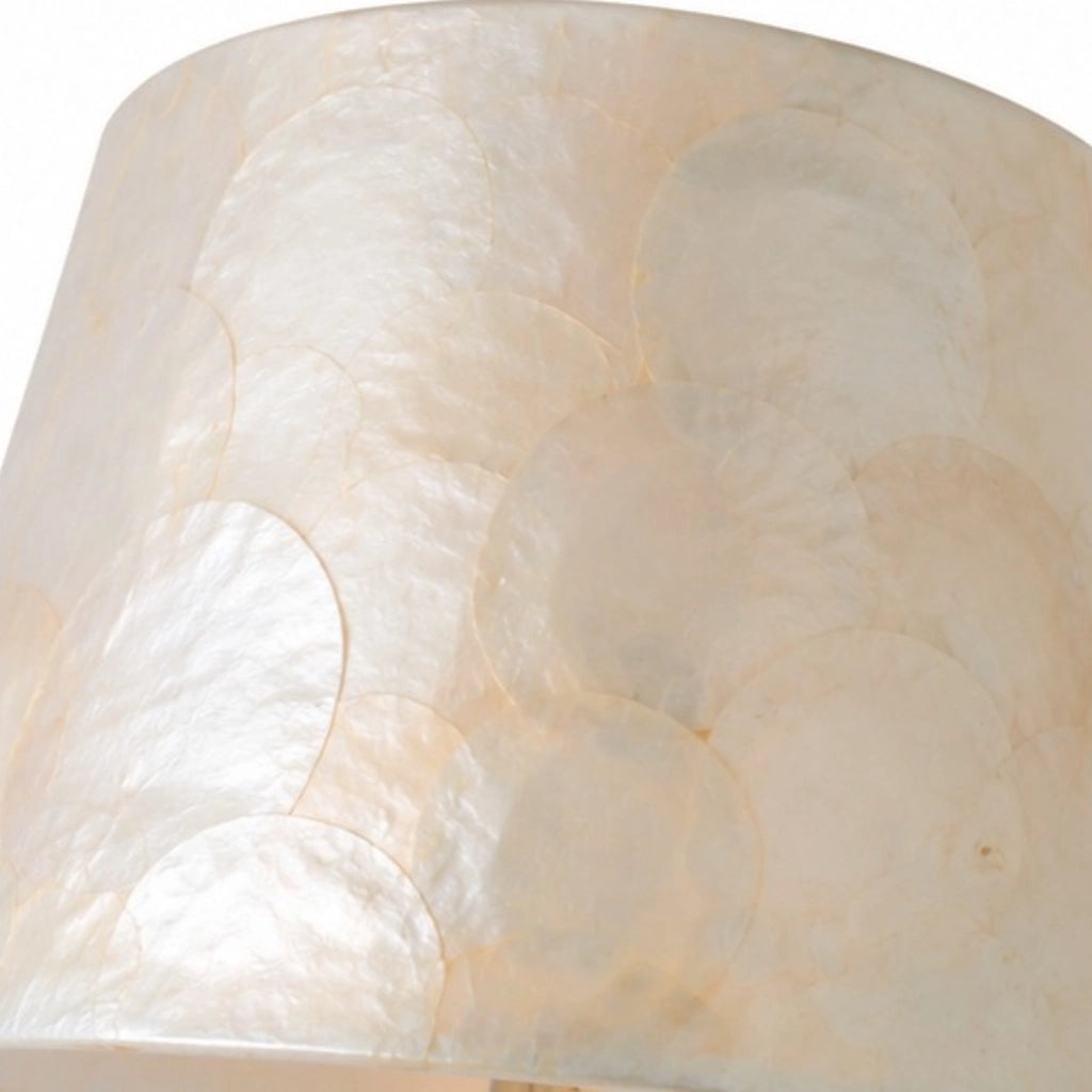 Capiz Drum-Shade Table Lamp — Modern Drum Shade Capiz Table Light