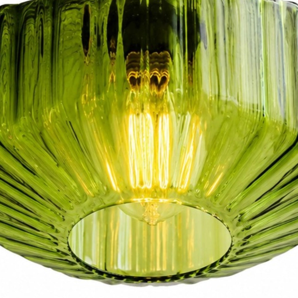 Colourful Ribbed Glass Drum Pendant — ribbed glass drum shade