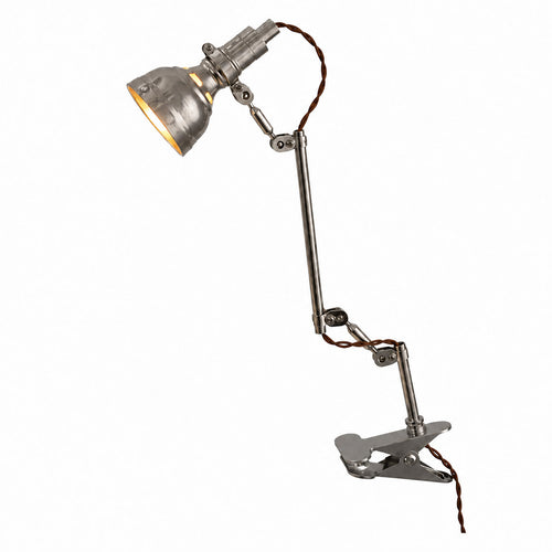Adjustable Metal Dome Table Lamp — adjustable chrome dome and clamp