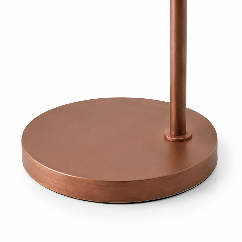 Amber Glass Globe Floor Lamp — amber globe and slim floor-lamp stem