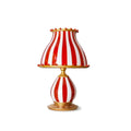 Red and White Striped Statement Table Lamp — Modern Whimsical Red Striped Table Lamp