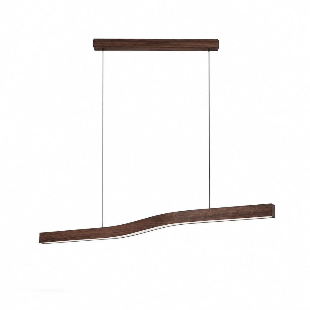 Dark Wood-Grain Linear LED Pendant — dark wood-grain linear pendant
