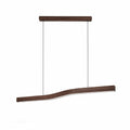 Dark Wood-Grain Linear LED Pendant — dark wood-grain linear pendant