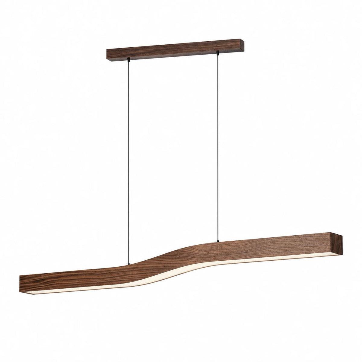 Dark Wood-Grain Linear LED Pendant — dark wood-grain linear pendant