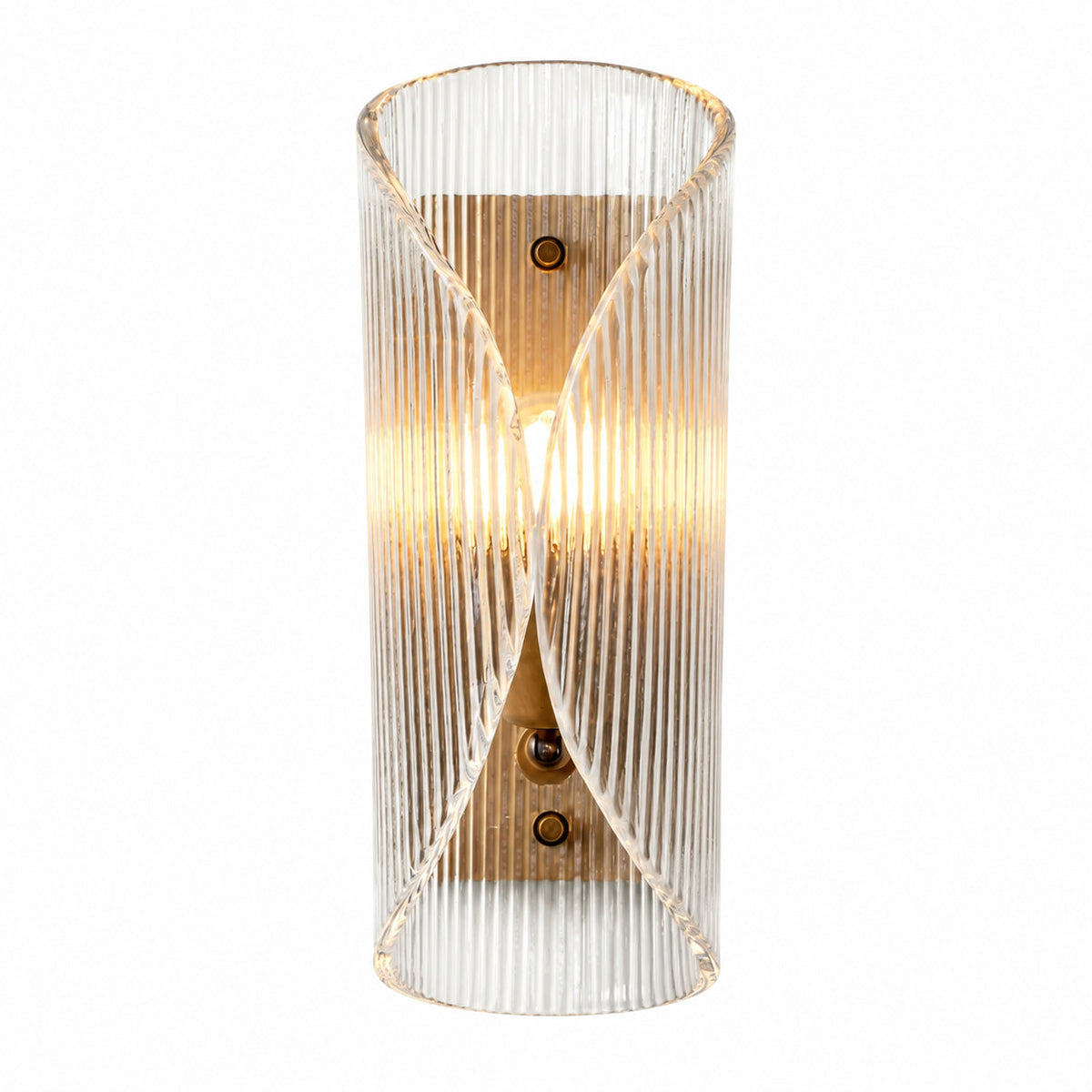 Curved Ribbed Glass Wall Light — curved ribbed glass wall light