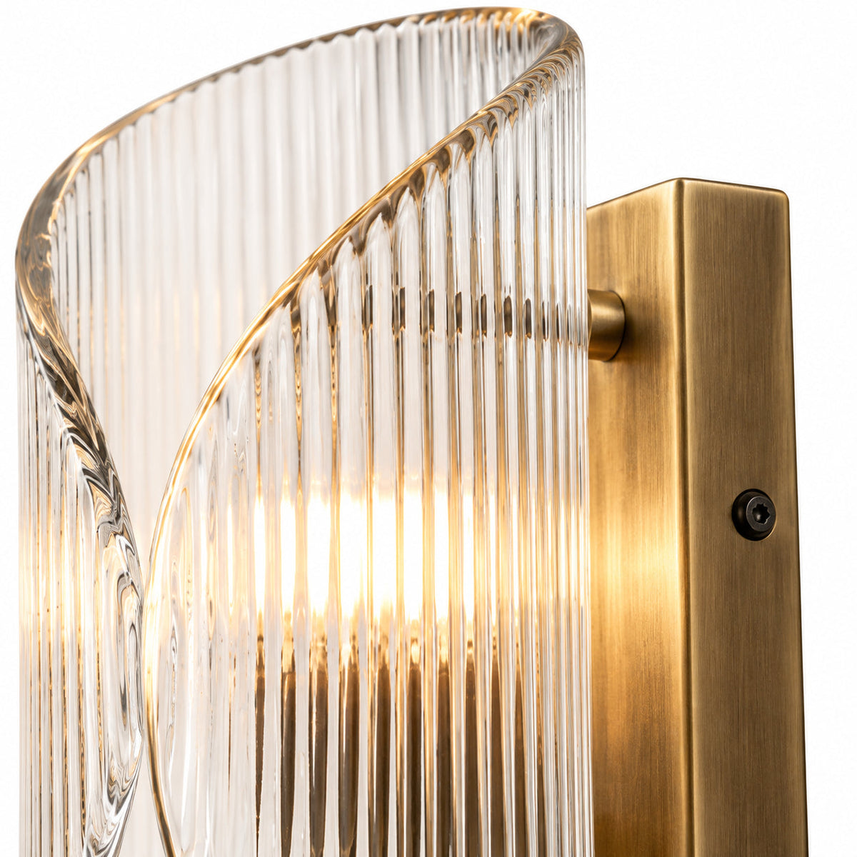 Curved Ribbed Glass Wall Light — curved ribbed glass wall light