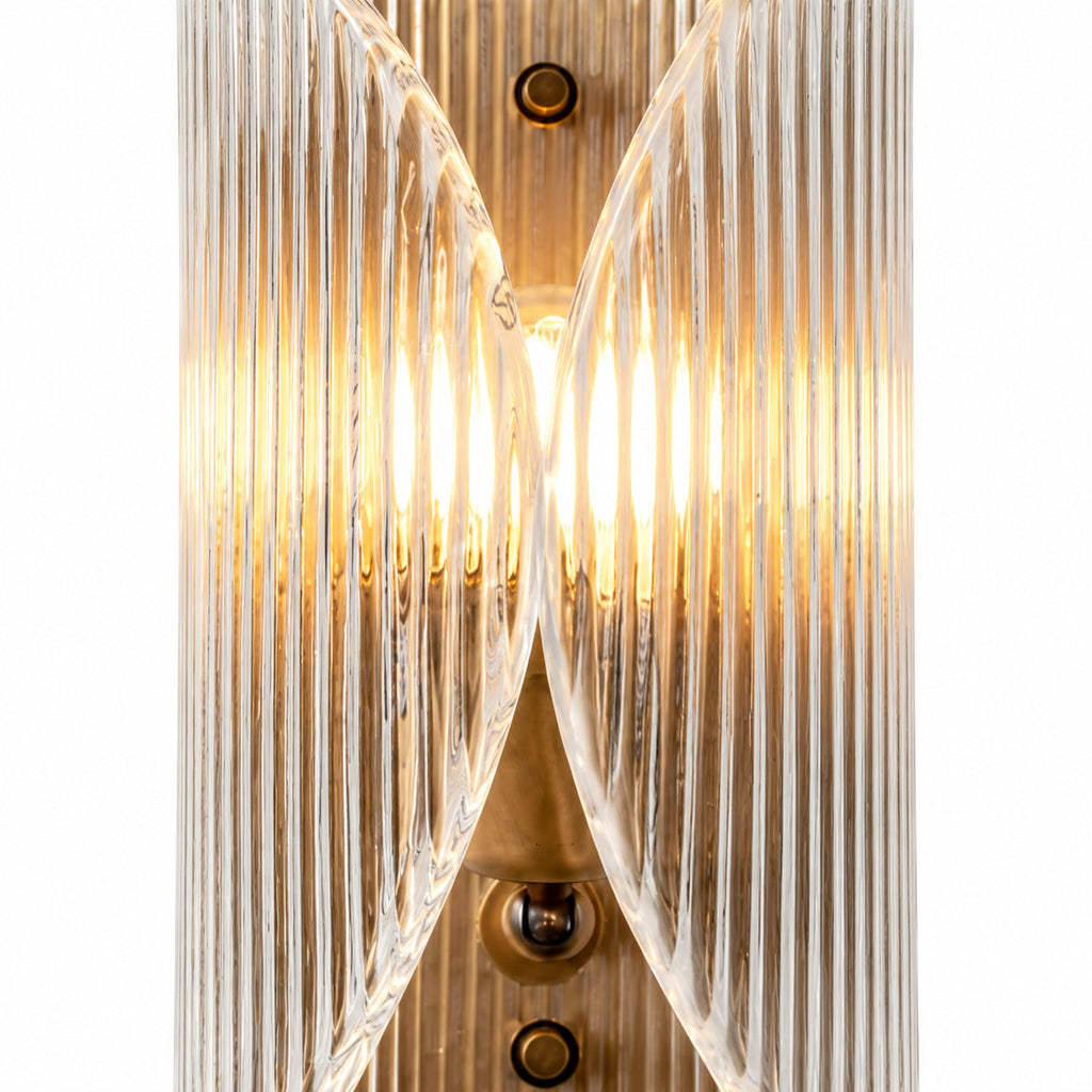 Curved Ribbed Glass Wall Light — curved ribbed glass wall light