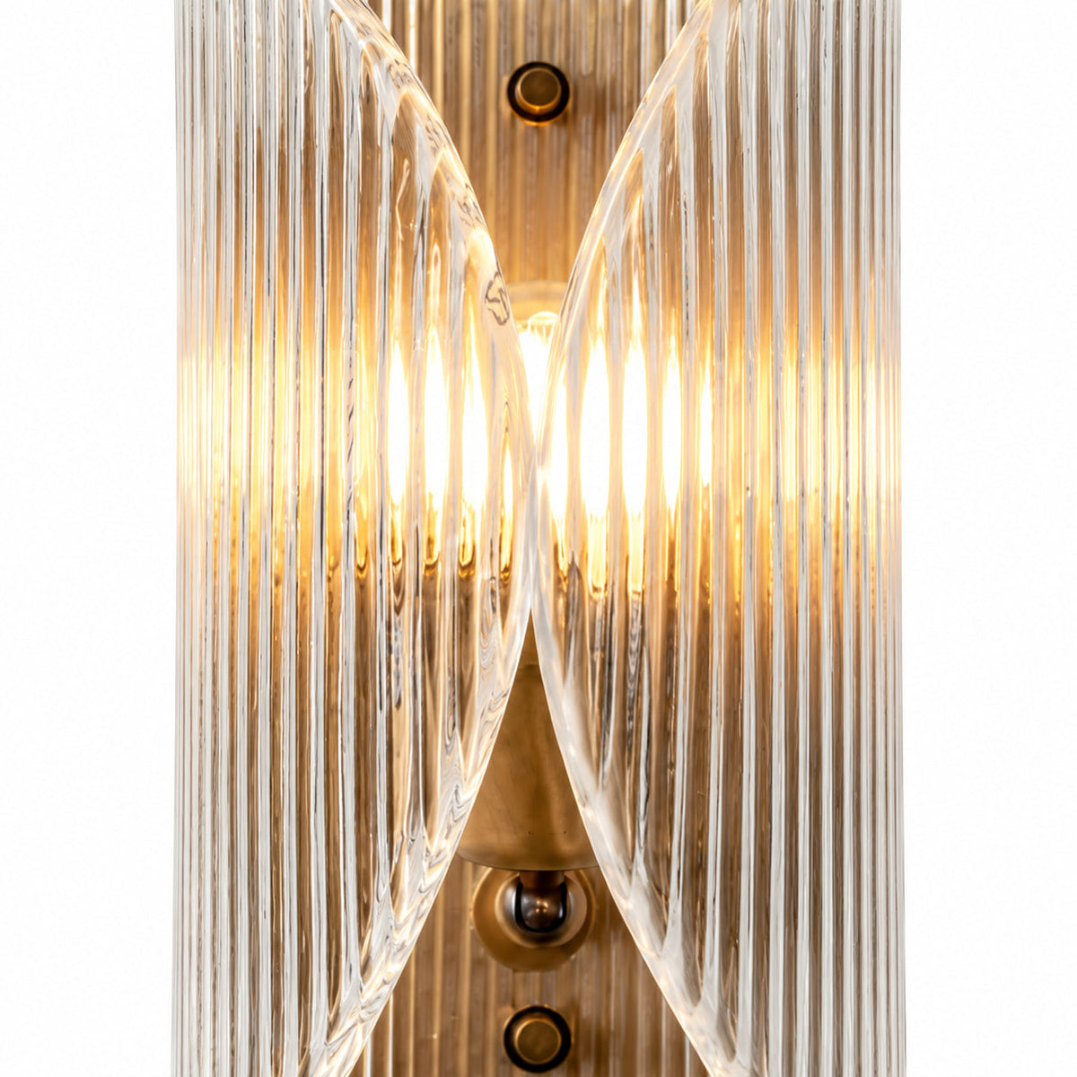 Curved Ribbed Glass Wall Light — curved ribbed glass wall light
