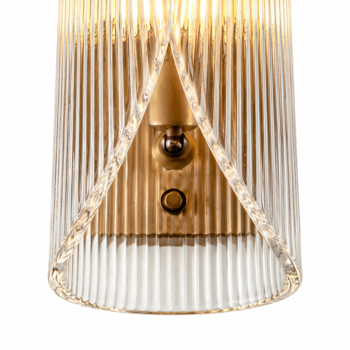 Curved Ribbed Glass Wall Light — curved ribbed glass wall light