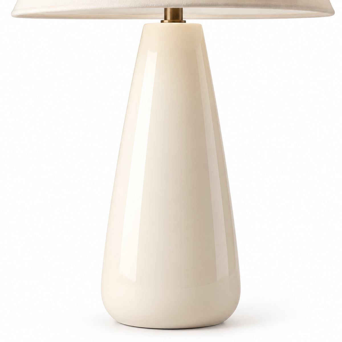 Tapered-Shade Table Lamp with Concrete or Ceramic Base — tapered base and conical shade
