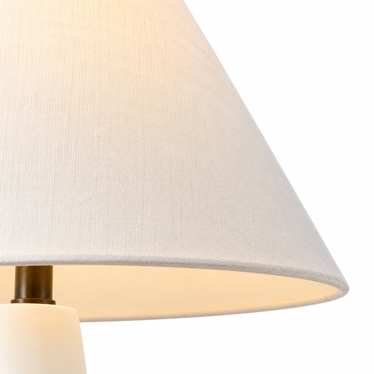 Tapered-Shade Table Lamp with Concrete or Ceramic Base — tapered base and conical shade