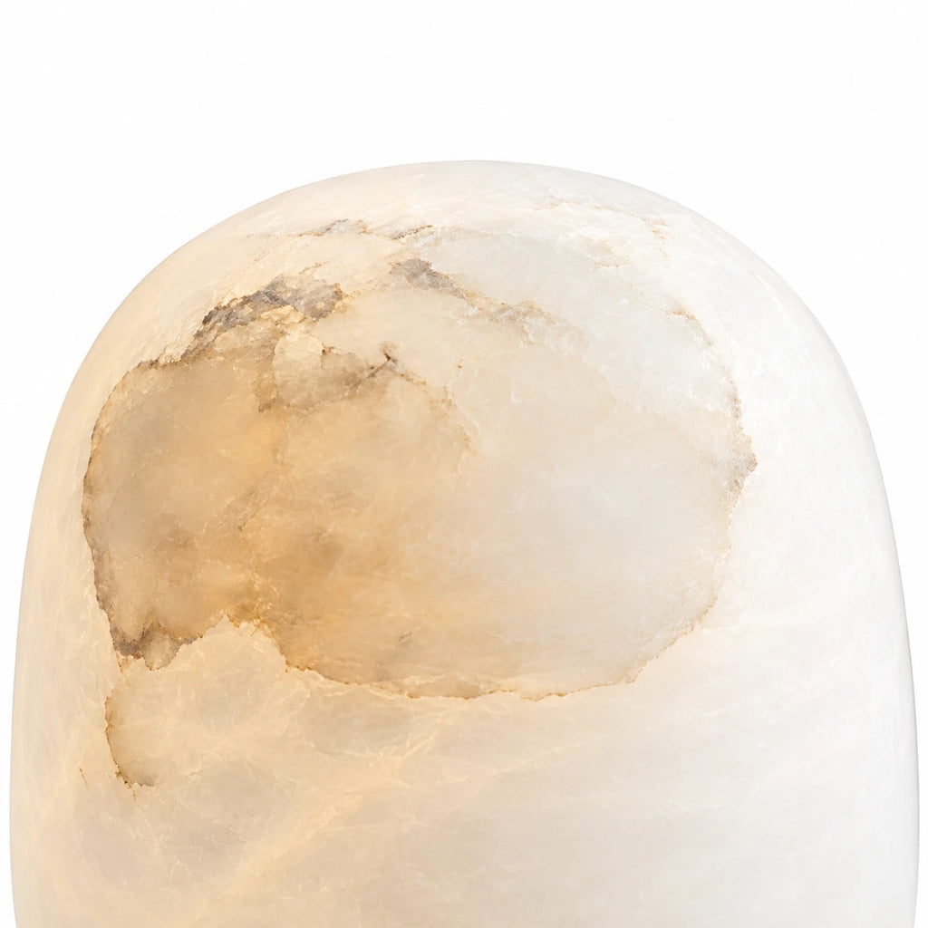Rechargeable Alabaster Accent Lamp — natural stone body with individual veining