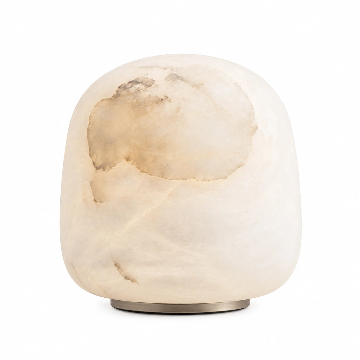 Rechargeable Alabaster Accent Lamp — natural stone body with individual veining