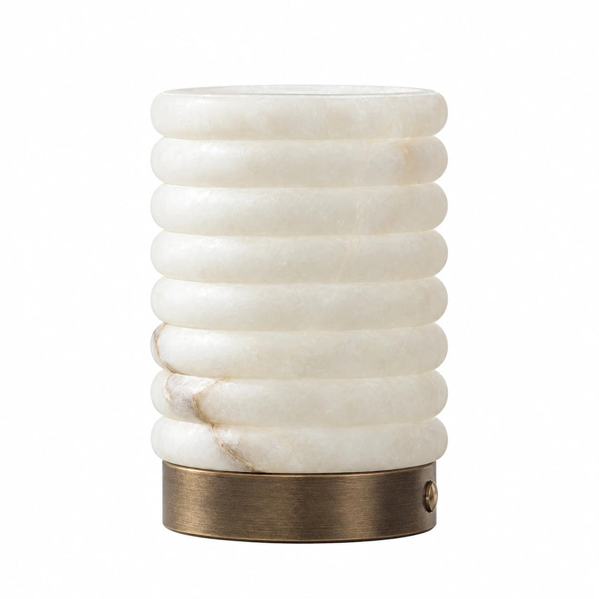 Rechargeable Alabaster Accent Lamp — natural stone body with individual veining