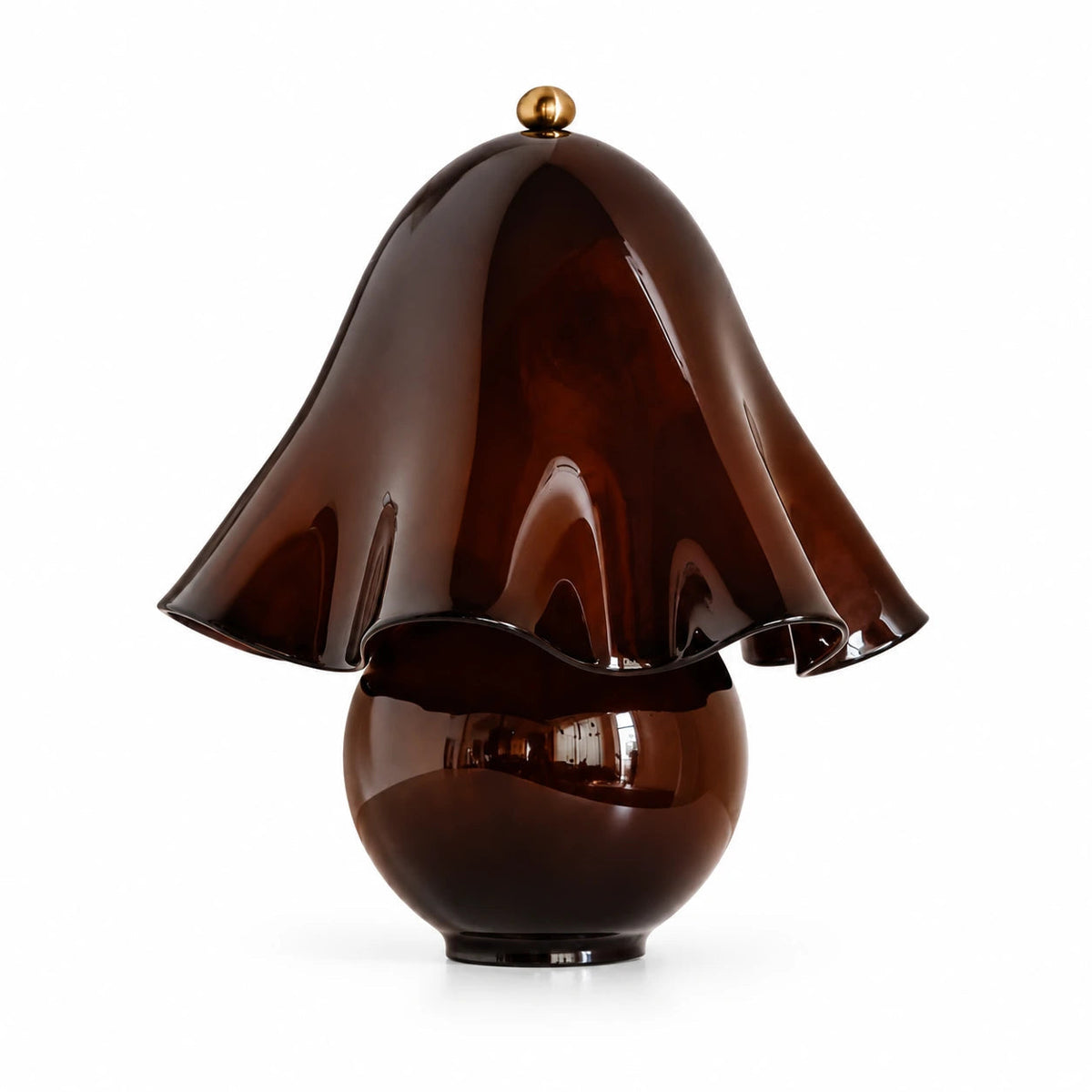 Sculptural Flower Glass Table Lamp in Spotted or Smooth Finishes — sculptural glass flower shade