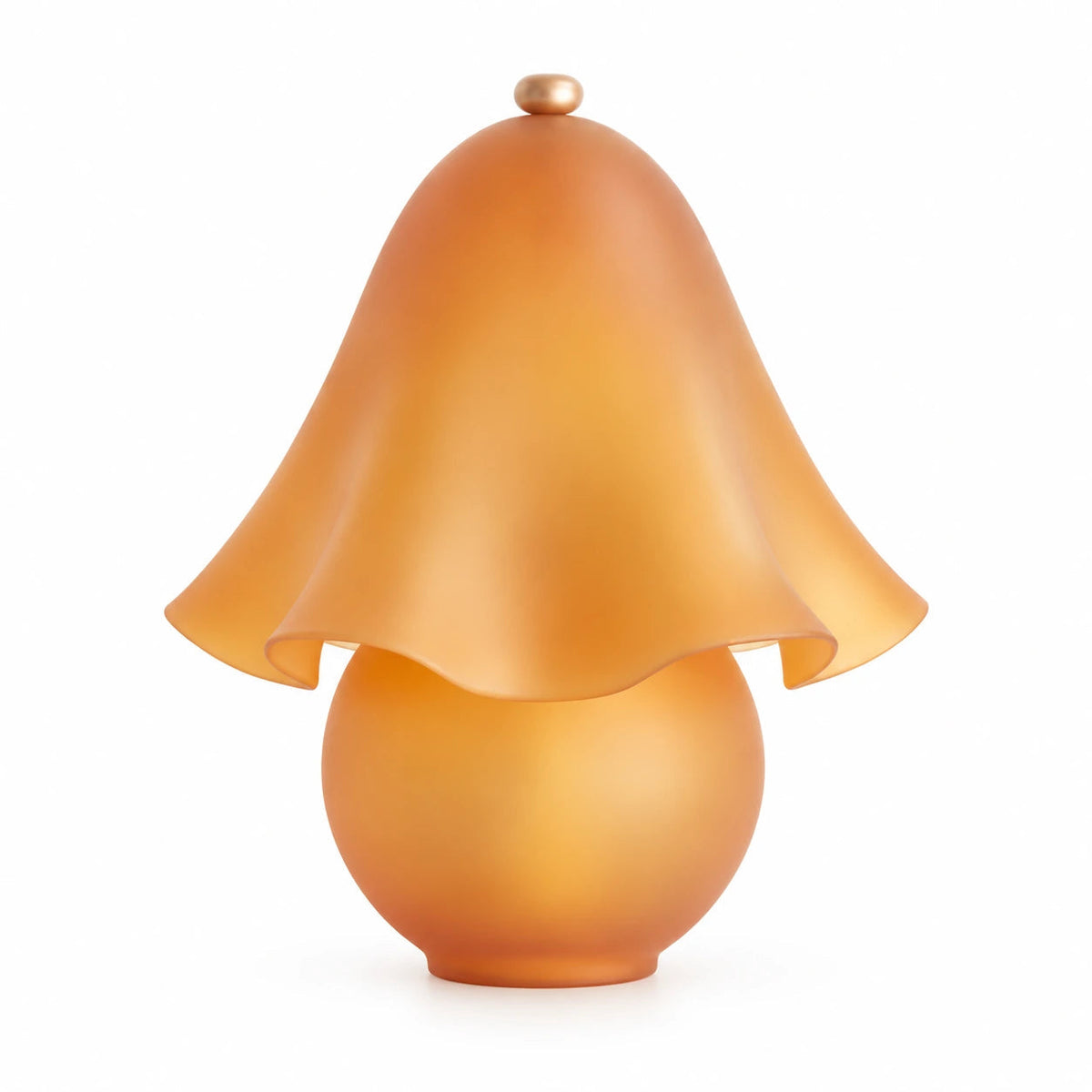 Sculptural Flower Glass Table Lamp in Spotted or Smooth Finishes — sculptural glass flower shade