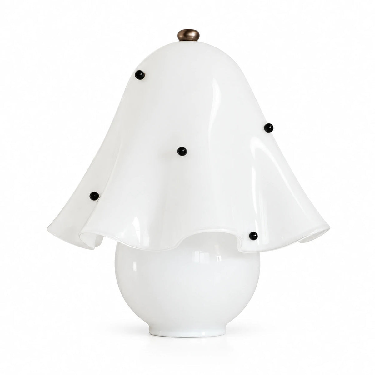 Sculptural Flower Glass Table Lamp in Spotted or Smooth Finishes — sculptural glass flower shade