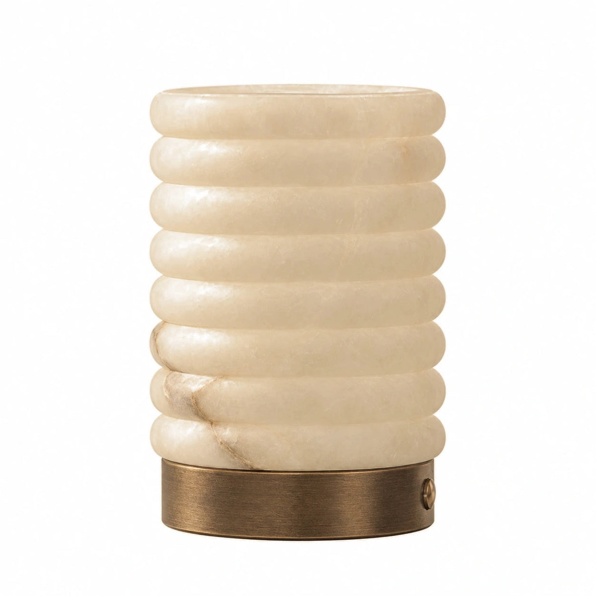 Rechargeable Alabaster Accent Lamp — natural stone body with individual veining