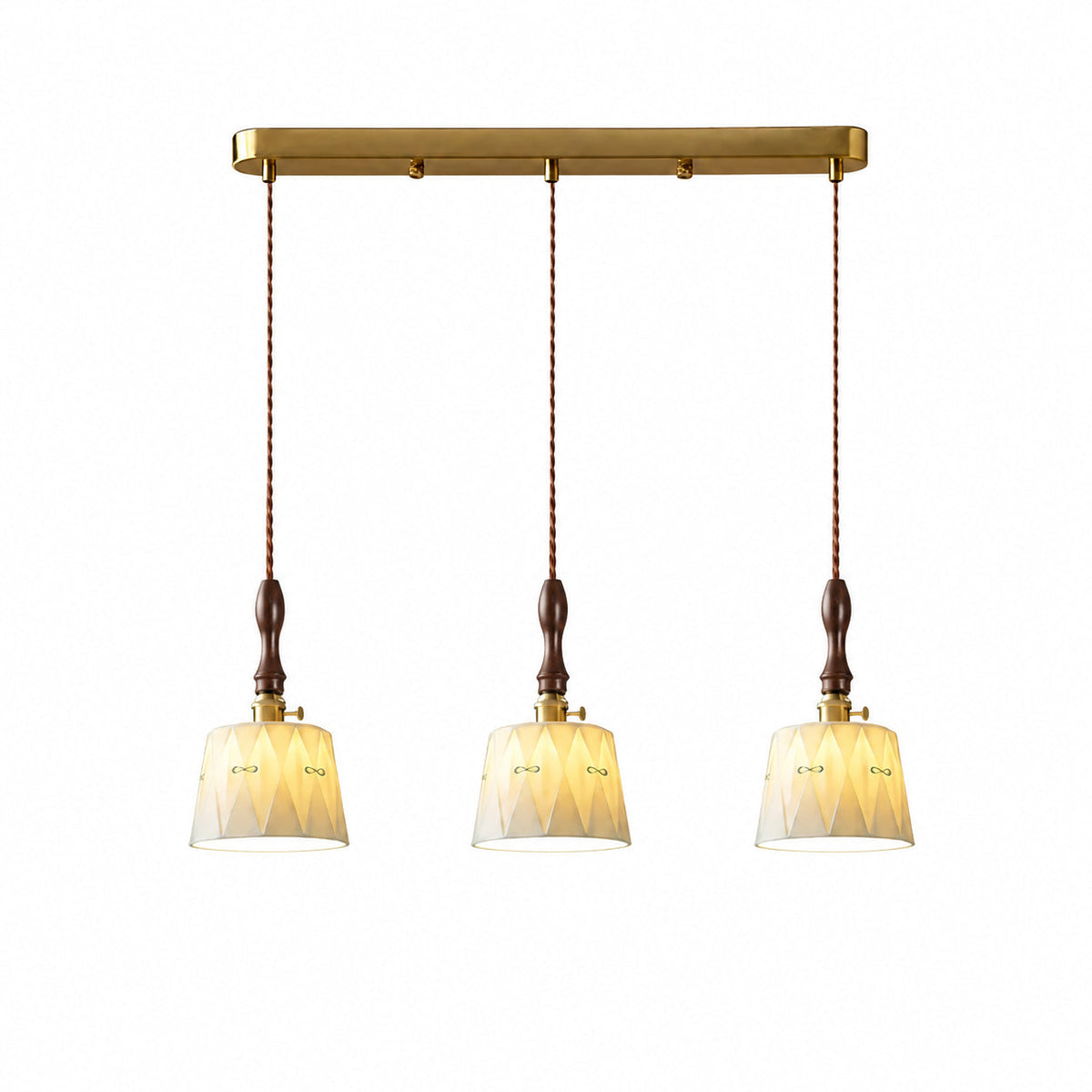 Floral Ceramic Shade Pendant Lamp — patterned ceramic pendant shade