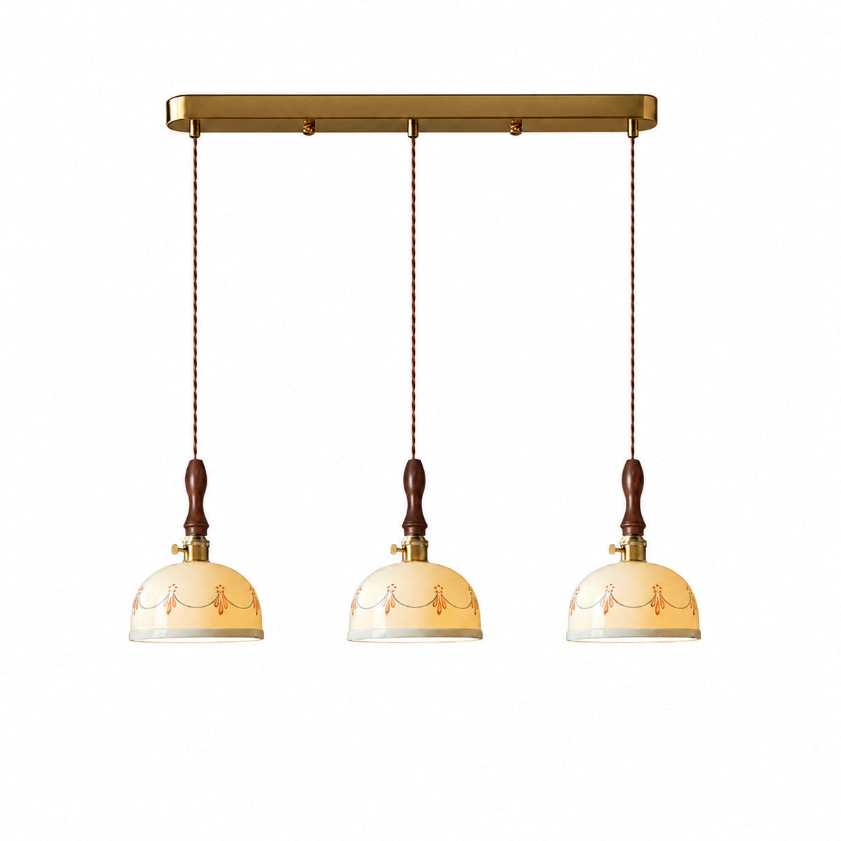 Floral Ceramic Shade Pendant Lamp — patterned ceramic pendant shade