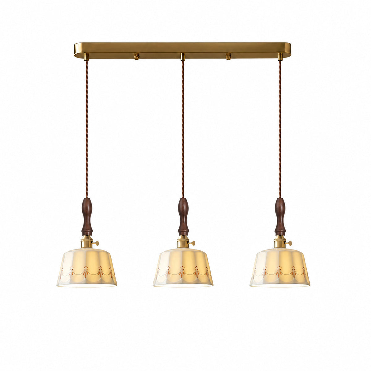 Floral Ceramic Shade Pendant Lamp — patterned ceramic pendant shade