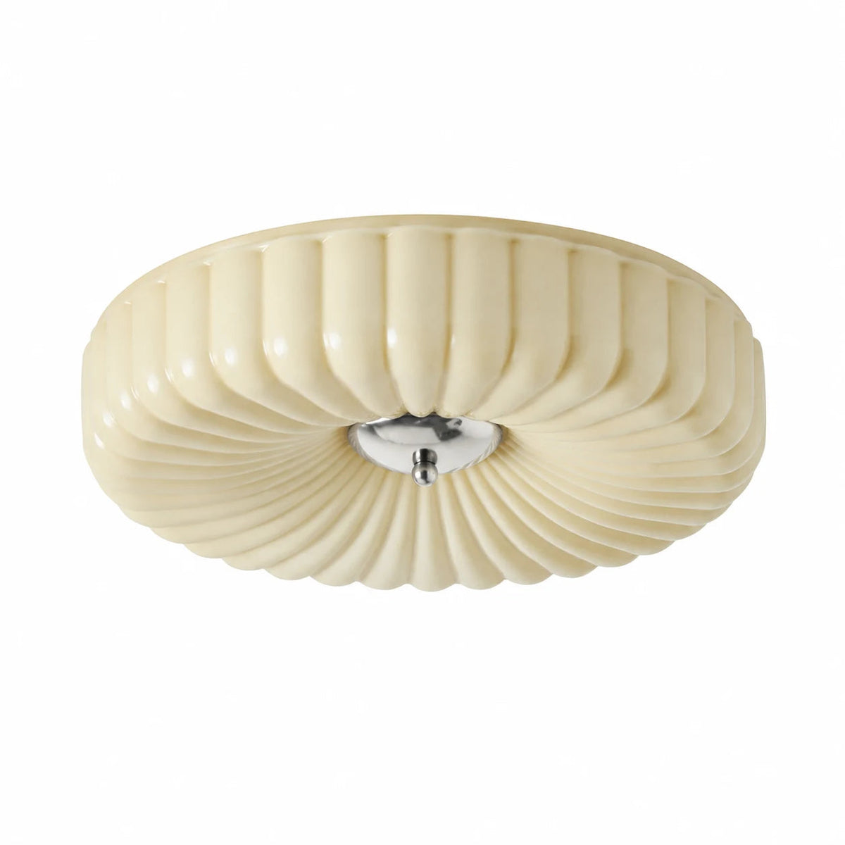 Ribbed Glass Flush Ceiling Light — Ribbed Glass Flush Mount Ceiling Light