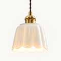 Ceramic Petal Pendant Lamp — scalloped ceramic pendant shade