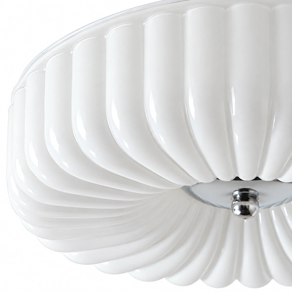 Ribbed Glass Flush Ceiling Light — Ribbed Glass Flush Mount Ceiling Light