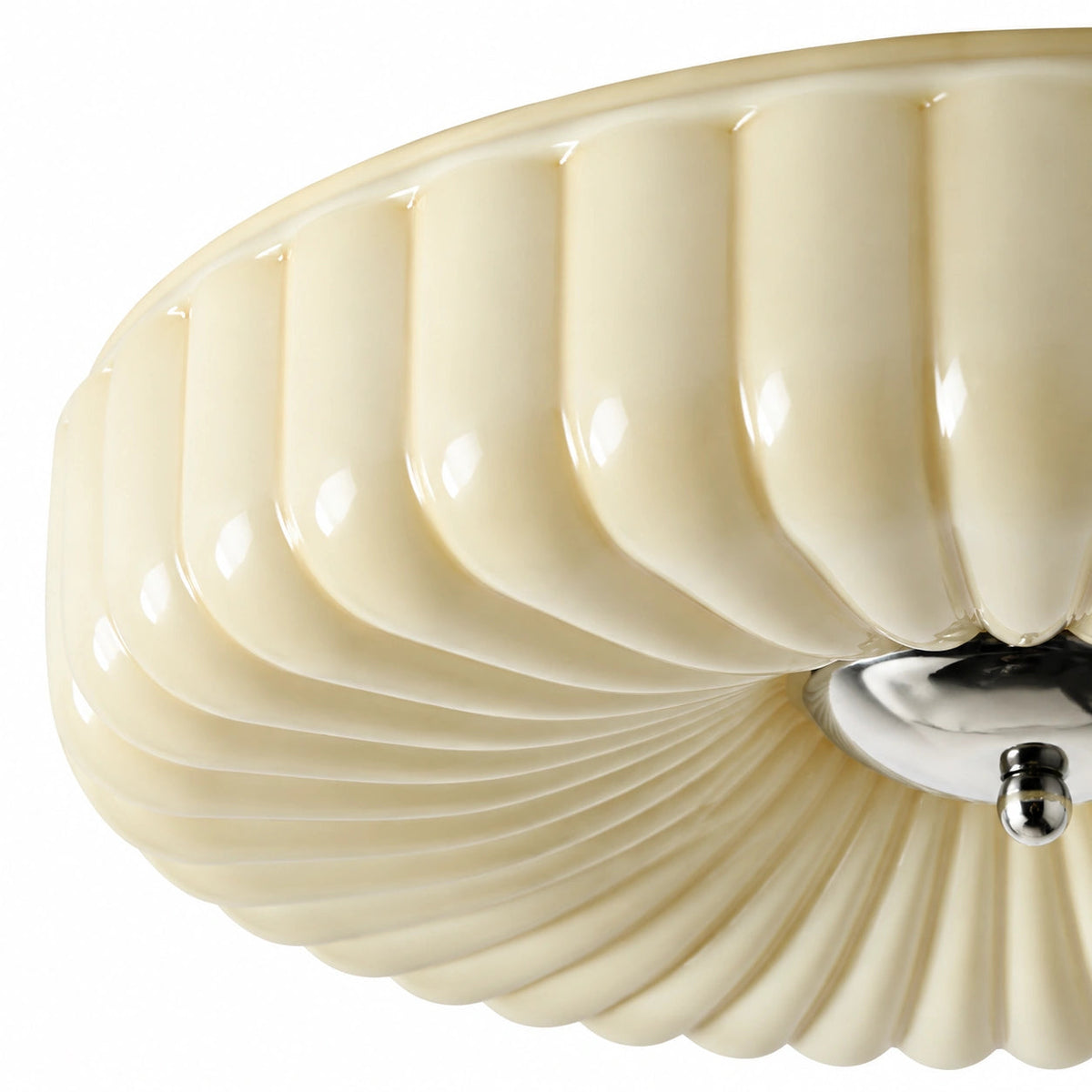Ribbed Glass Flush Ceiling Light — Ribbed Glass Flush Mount Ceiling Light