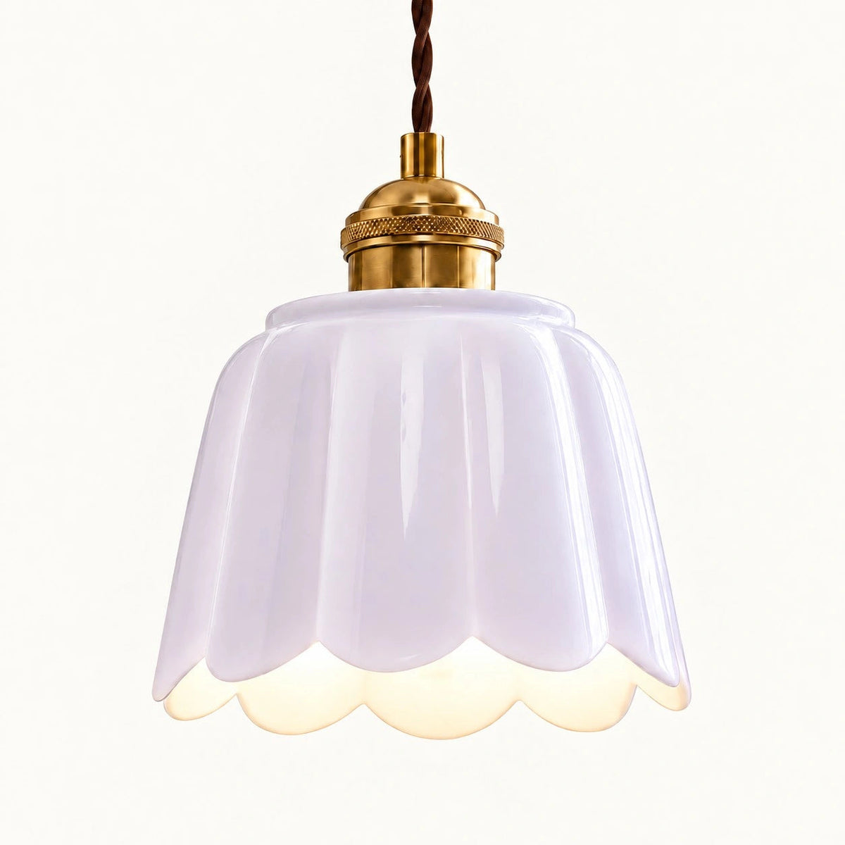 Ceramic Petal Pendant Lamp — scalloped ceramic pendant shade