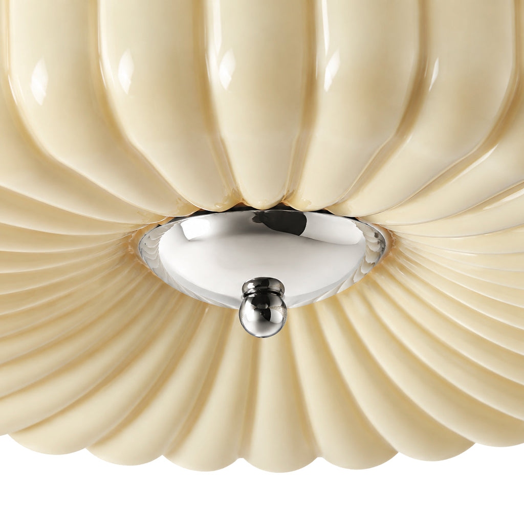 Ribbed Glass Flush Ceiling Light — Ribbed Glass Flush Mount Ceiling Light