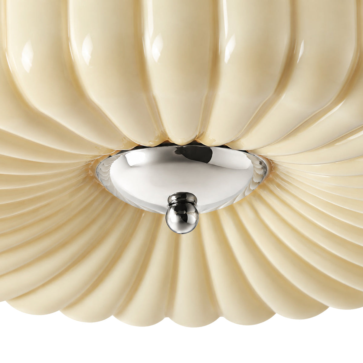 Ribbed Glass Flush Ceiling Light — Ribbed Glass Flush Mount Ceiling Light